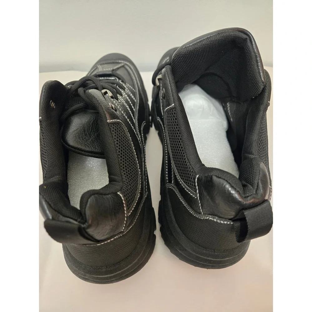 NEW no Box, Men's Black Ankle‎ Boots Lace Up Lug Sole Casual Shoes